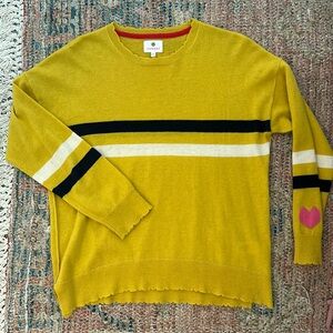 Yellow striped cashmere sweater